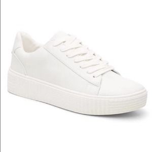 Steve Madden White Hanly Platform Sneakers